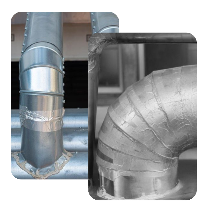 Aplikasi aluminium tape Nashua untuk insulasi sambungan pipa HVAC dan saluran udara ducting