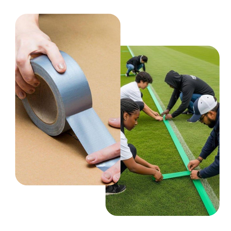 Teknisi sedang mengaplikasikan lakban kain duct tape hitam Nashua untuk bundling kabel industri