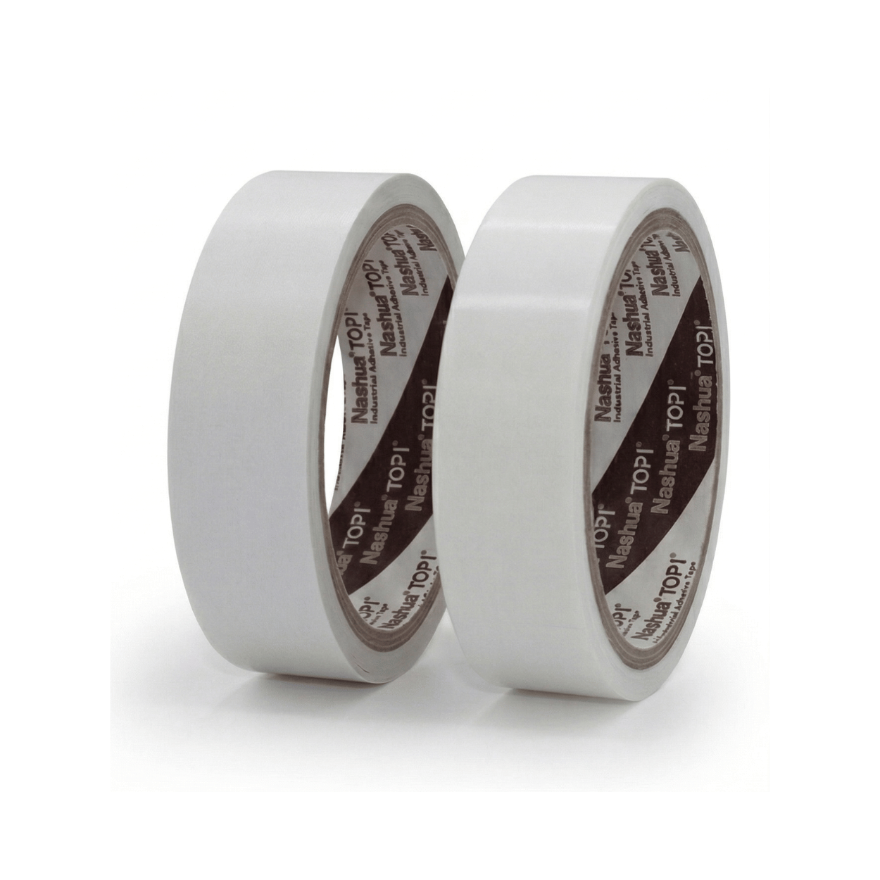 Dua gulungan double tape kertas (tissue tape) merek Nashua berwarna putih dengan daya rekat kuat.