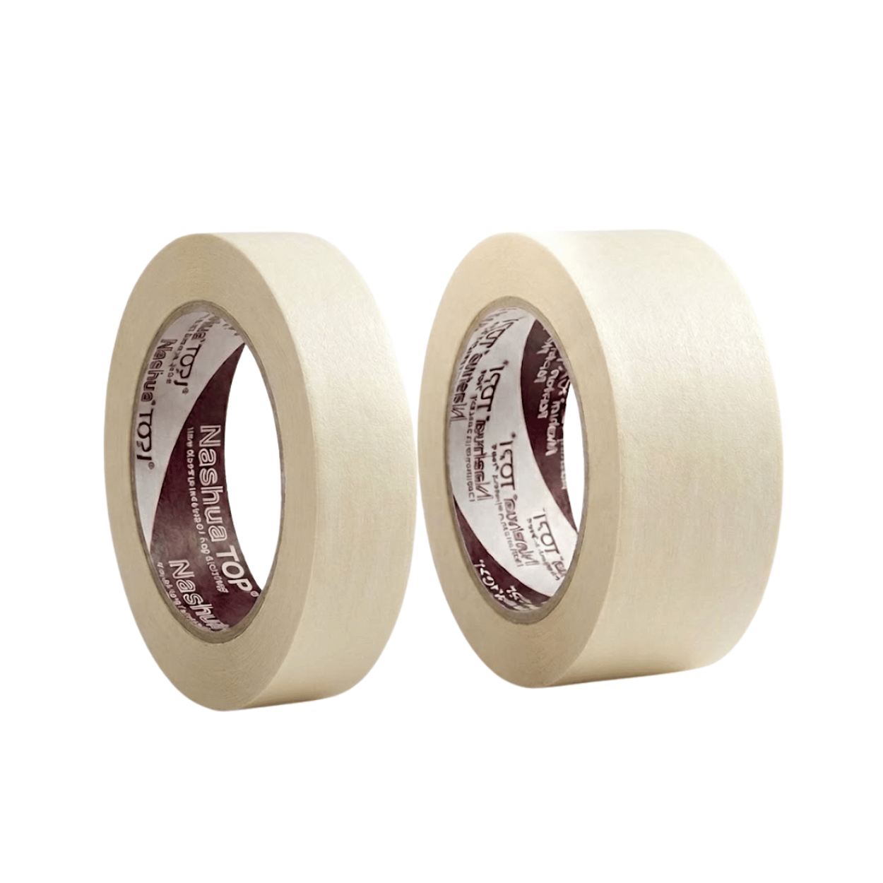Dua gulungan masking tape atau lakban kertas merek Nashua untuk pembatas pengecatan dan kerajinan