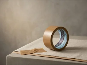 lakban kraft atau kraft paper tape coklat, contoh segel permanen dalam panduan jenis lakban dan fungsinya untuk logistik.